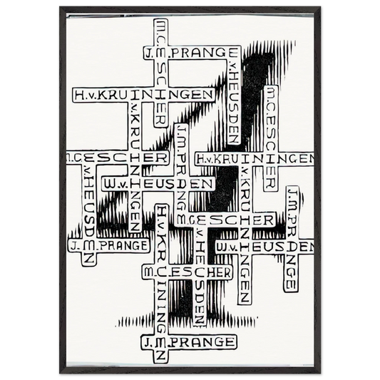 ESCHER 29 - MC Escher 70x100 cm / 28x40 inches Framed Art Print – Black Wooden Frame | Maurits Cornelis Escher Prints