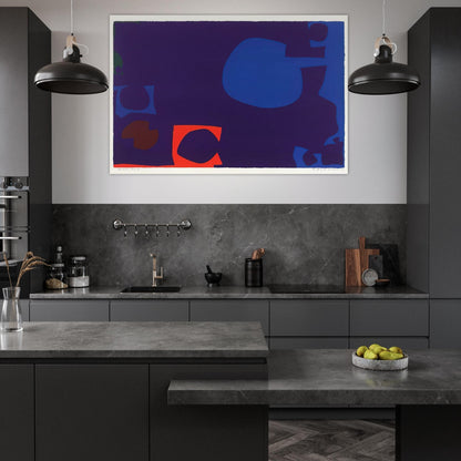 Blue and Deep Violet with Orange, Brown and Green - 1970 - Patrick Heron Art Prints - 100x150 cm / 40x60″ inches | Patrick Heron Poster | Patrick Heron Prints
