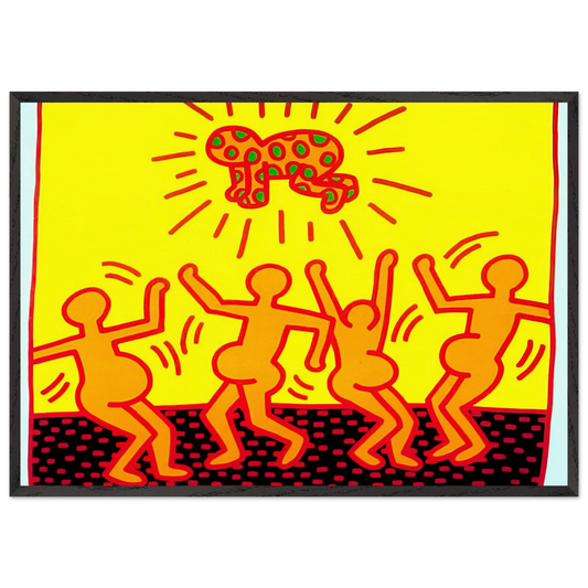 UNTITLED 1983 1 N2 - Keith Haring 70x100 cm / 28x40 inches Framed Art Print – Black Wooden Frame | Keith Haring Art For Sale