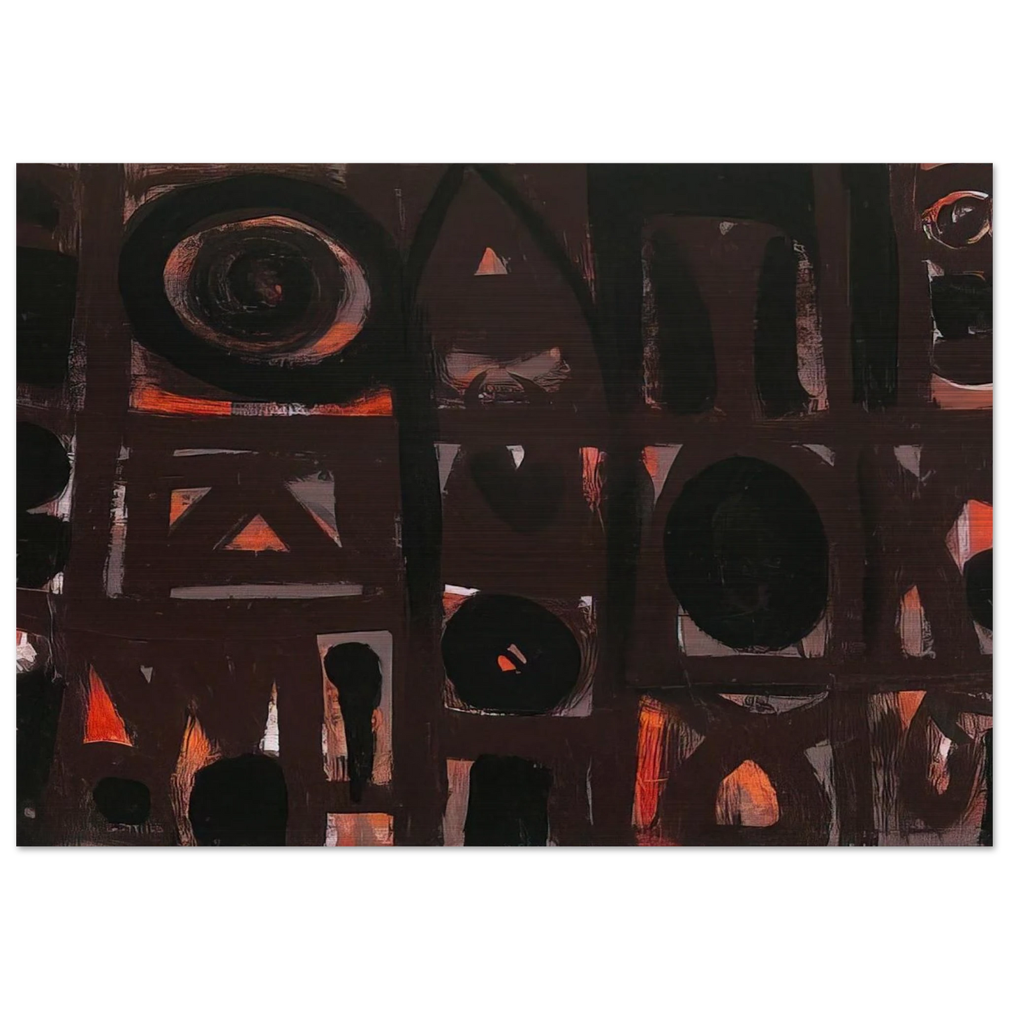 Night Forms - 1950 - Adolph Gottlieb Brushed Aluminum Print - 70x100 cm / 28x40 inches | Adolph Gottlieb Aluminum Print | Adolph Gottlieb Prints
