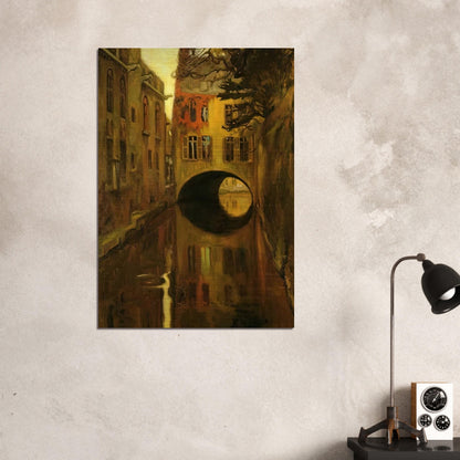 HOUSE OVER THE BRIDGE - Diego Rivera Brushed Aluminum Print - 70x100 cm / 28x40 inches | Diego Rivera Aluminum Print | Diego Rivera Prints