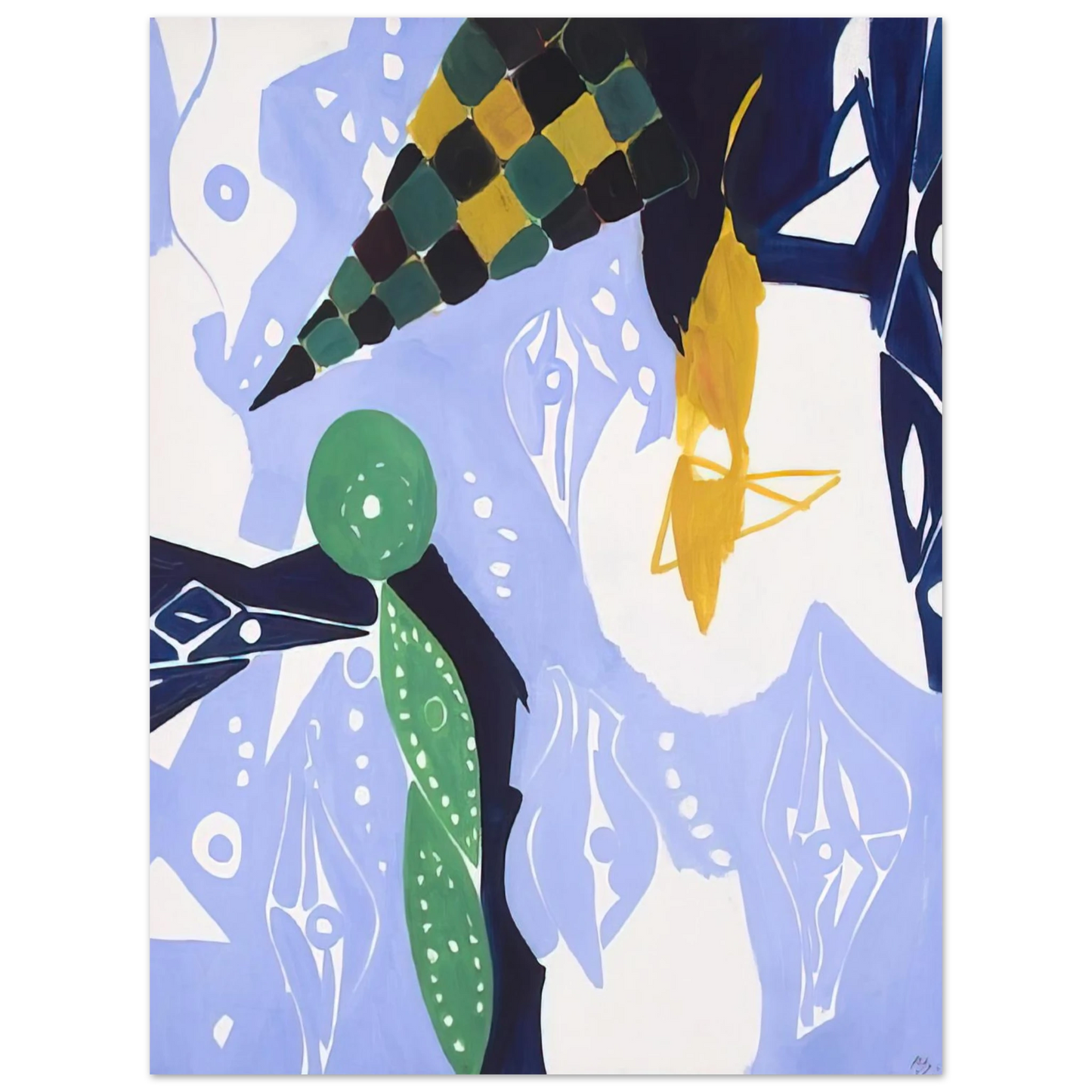 Ernst Wilhelm Nay - Blue Diaphan - 1965  75x100 cm / 30x40inches Fine Art Poster