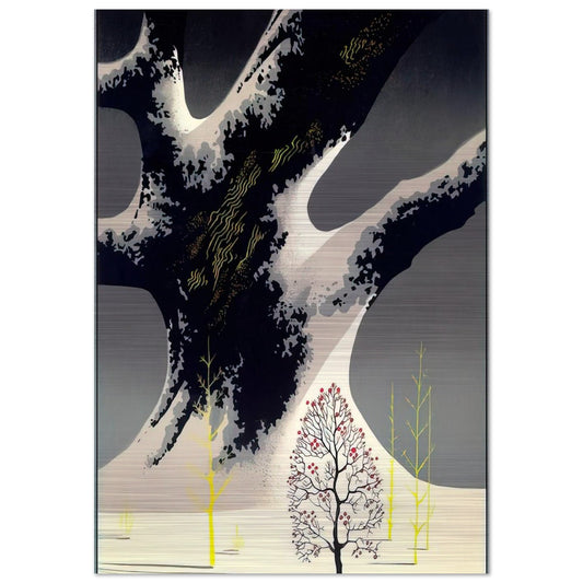 Winter Oak - Eyvind Earle Brushed Aluminum Print - 70x100 cm / 28x40 inches | Eyvind Earle Aluminum Print | Eyvind Earle Prints