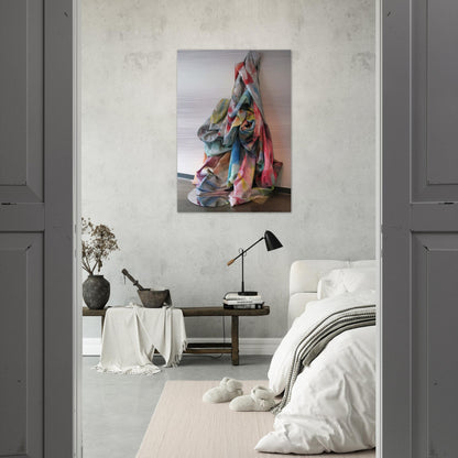 Wall Cascade with Mirror - Sam Gilliam Brushed Aluminum Print - 70x100 cm / 28x40 inches | Sam Gilliam Aluminum Print | Sam Gilliam Prints