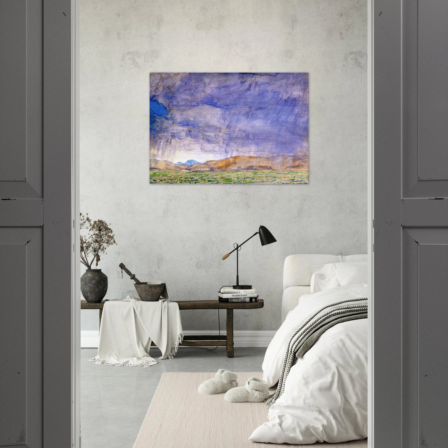 Thunderstorm on the Oregon Trail - Childe Hassam Brushed Aluminum Print - 70x100 cm / 28x40 inches | Childe Hassam Aluminum Print | Childe Hassam Prints