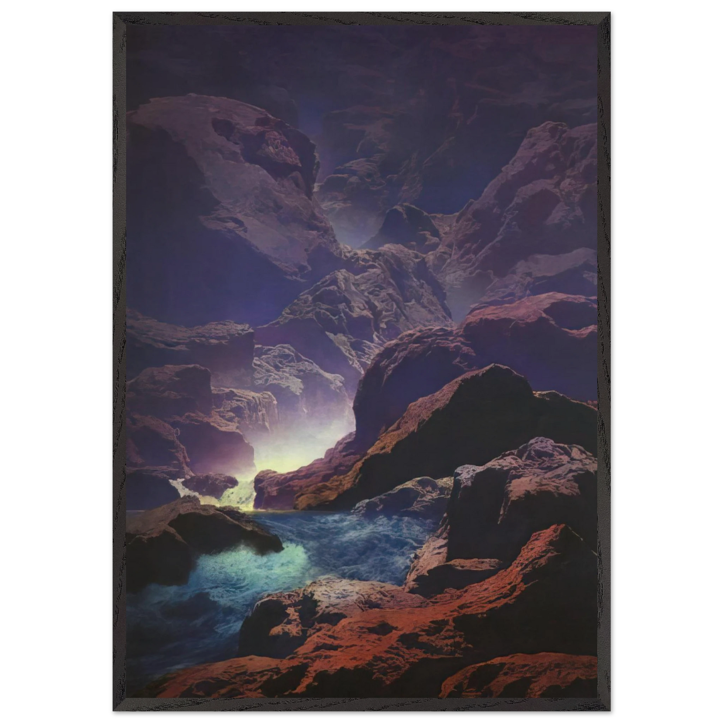Moonlight N1 - Maxfield Parrish 70x100 cm / 28x40 inches Framed Art Print – Black Wooden Frame