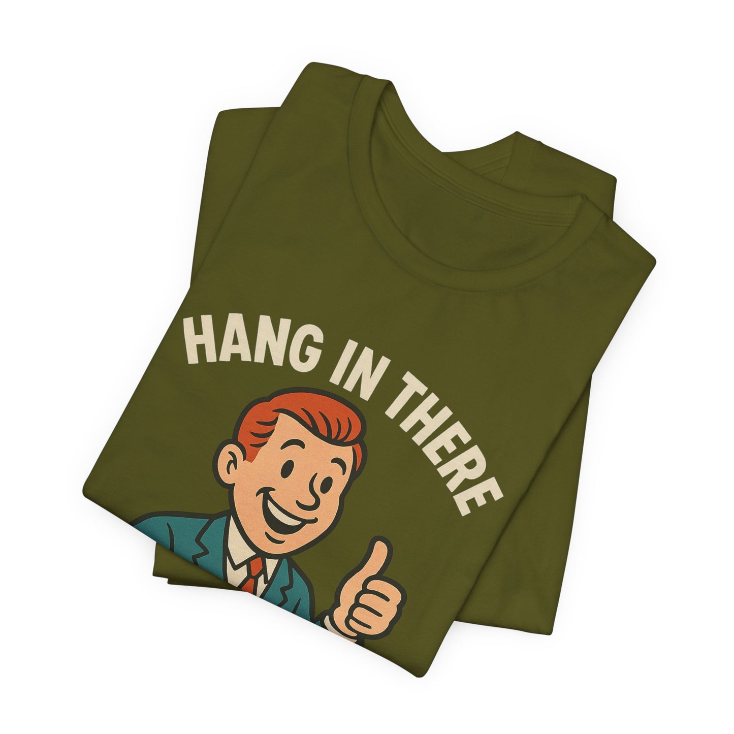Grappige sarcastische quote T-shirt: "Blijf hangen, het wordt erger", donkere humor, grappig shirt