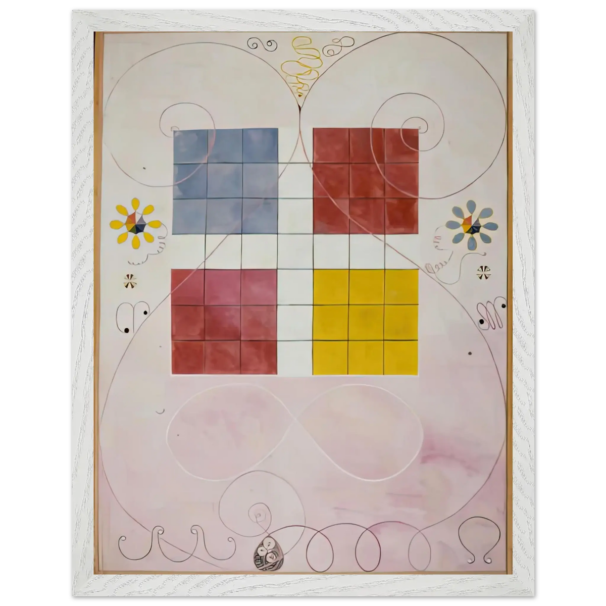 Hilma af Klint - DE TIO ST RSTA N 10 ALDERDOMEN 1907 Wall art - 15x20 cm / 6x8 Inches - Premium Wooden Framed Poster With Fine Art Paper - Wood frame