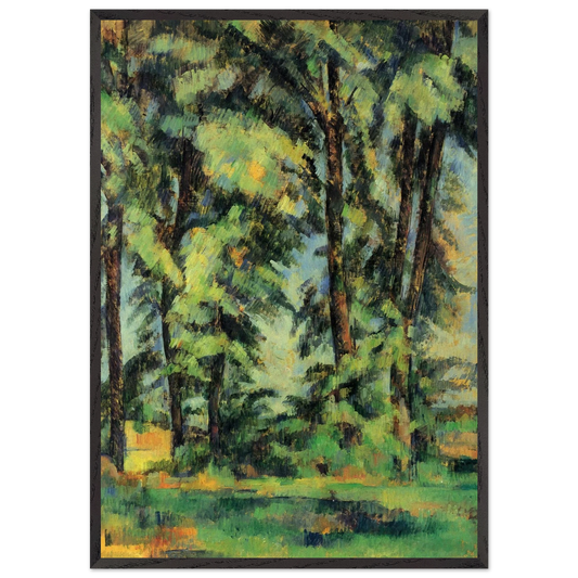 Large Trees at Jas de Bouffan - Paul Cezanne 70x100 cm / 28x40 inches Framed Art Print – Black Wooden Frame