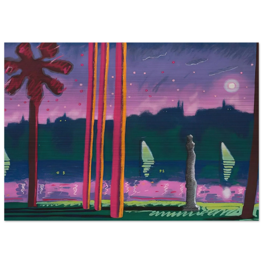 Suave Como La Noche - 1982 - Carlos Almaraz Brushed Aluminum Print - 70x100 cm / 28x40 inches | Carlos Almaraz Aluminum Print | Carlos Almaraz Prints