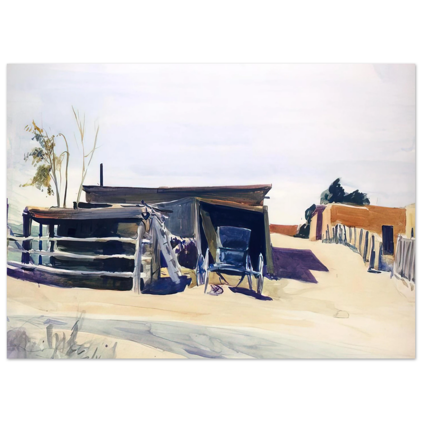 Edward Hopper - Adobes and Shed, New Mexico Fine Art Poster