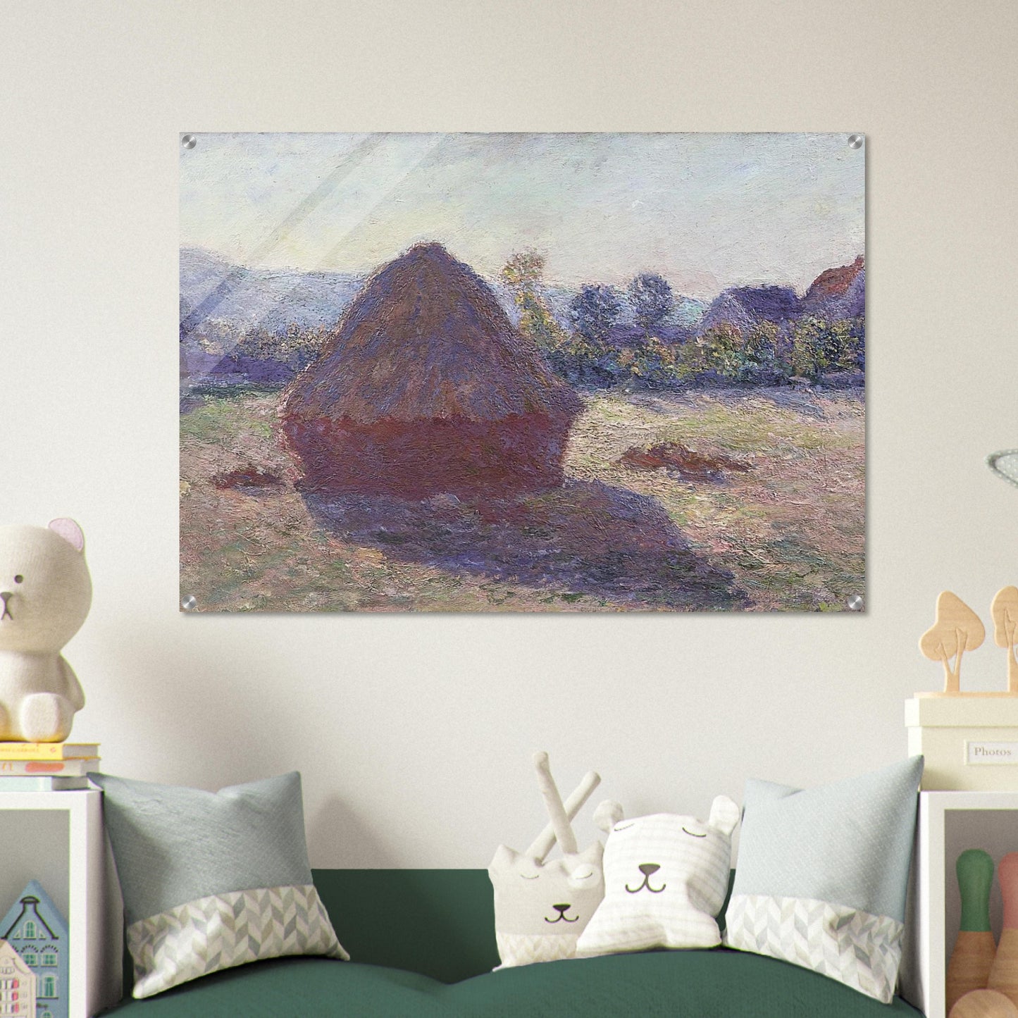 A Haystack in the Evening Sun - claude monet Acrylic Print - 70x100 cm / 28x40″ inches