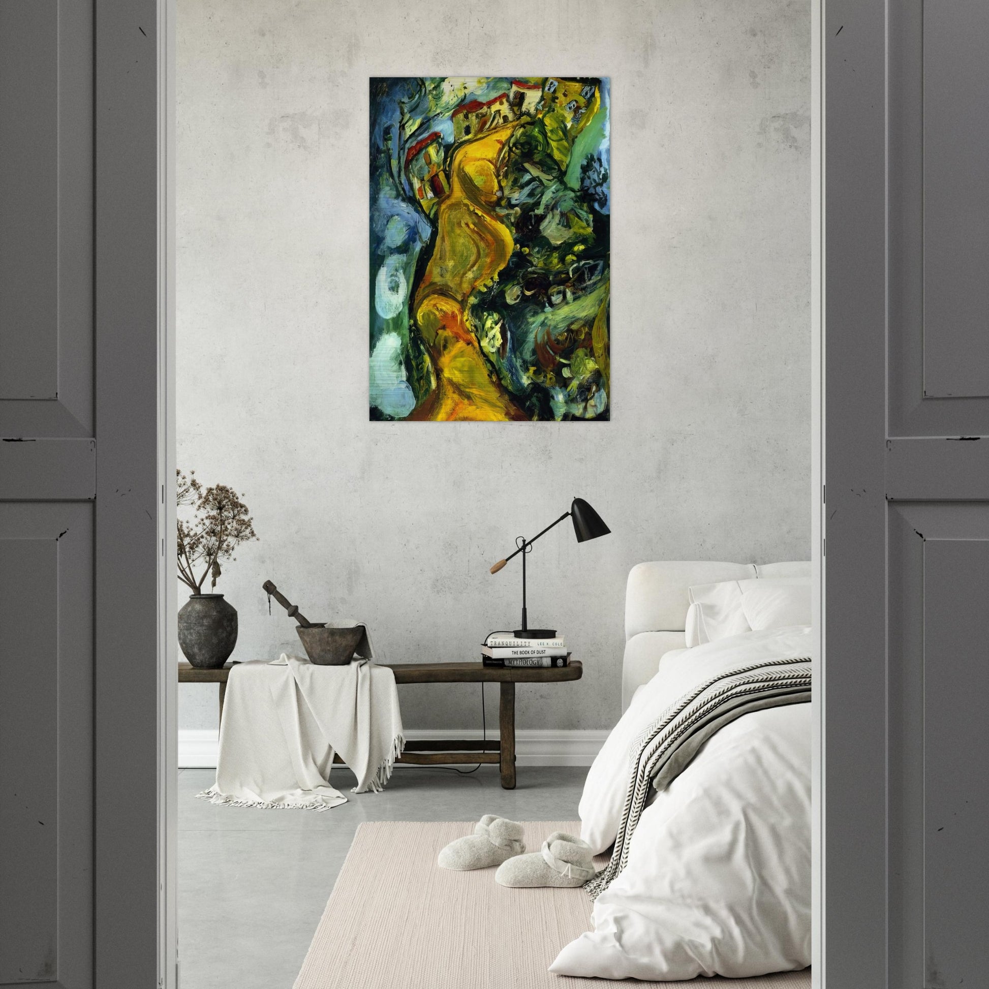 STREET AT CAGNES 1923 - Chaim Soutine Brushed Aluminum Print - 70x100 cm / 28x40 inches | Chaim Soutine Aluminum Print | Chaim Soutine Prints