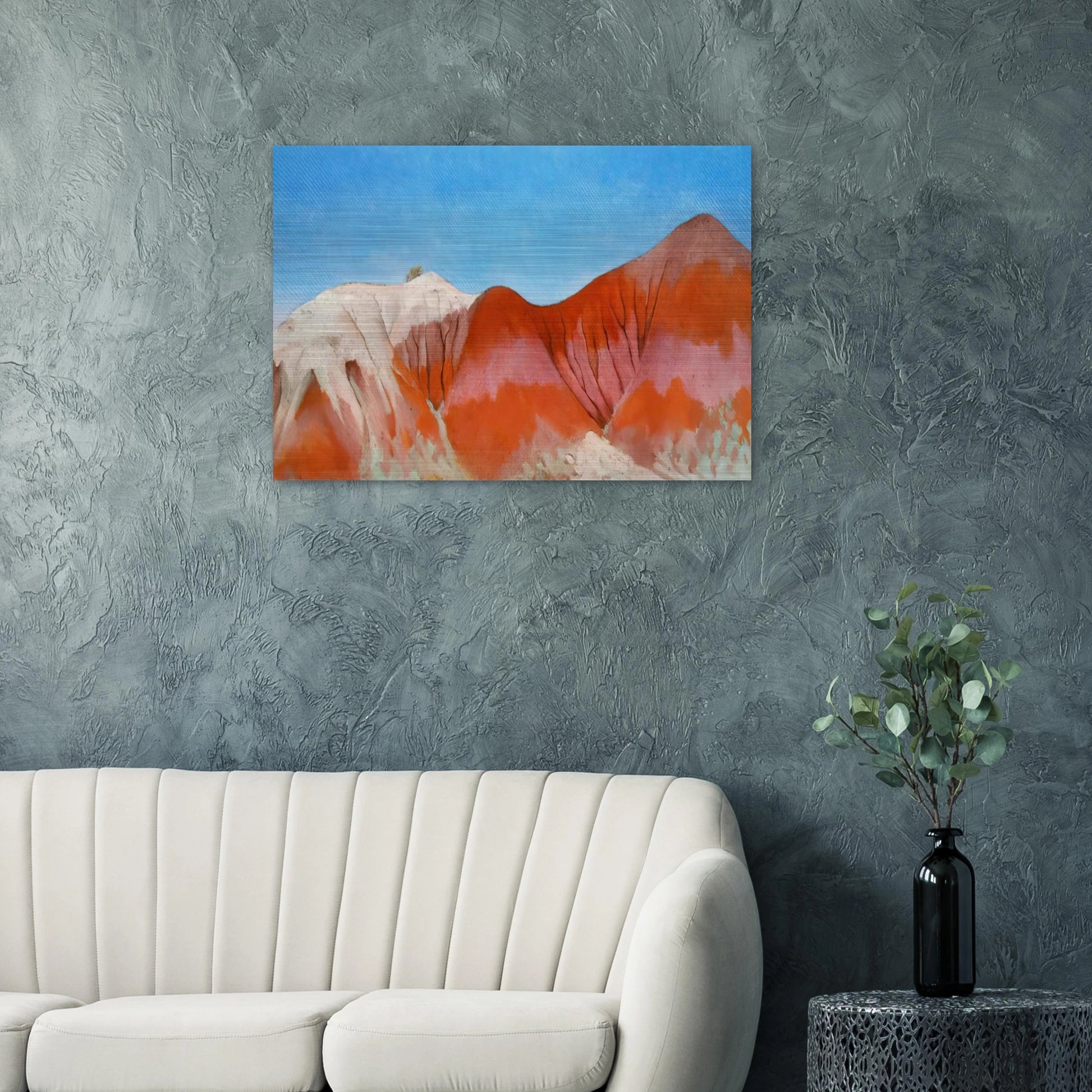 Series near abiquiu, New Mexico - Hills to the left - Georgia O'Keeffe Brushed Aluminum Print - 70x100 cm / 28x40 inches | Georgia O'Keeffe Aluminum Print | Georgia O'Keeffe Prints