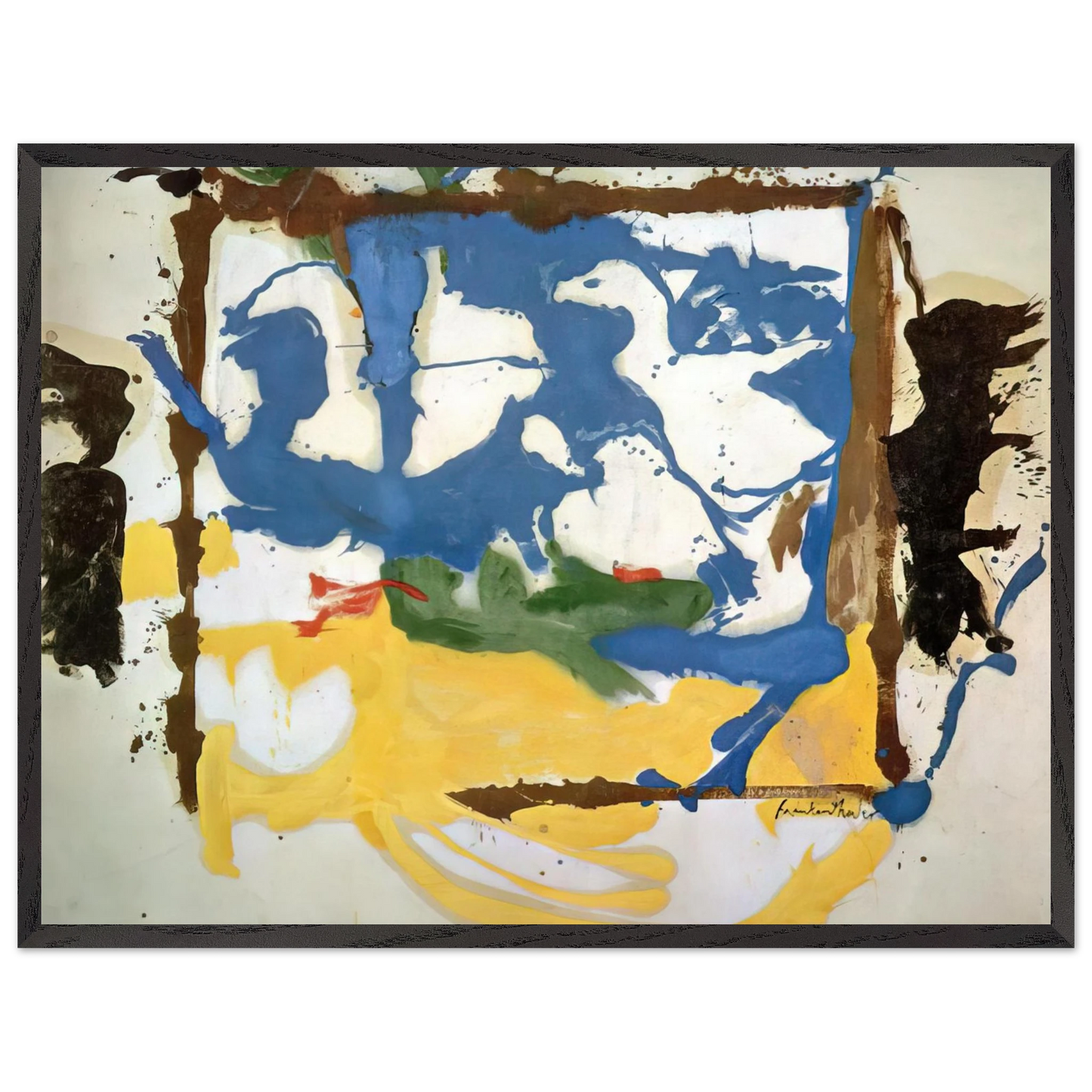 Helen Frankenthaler - Swan Lake #2 - 1961 Wall art - 30x45 cm / 12x18 inches - Premium Wooden Framed Poster With Fine Art Paper-canvas - Wood frame