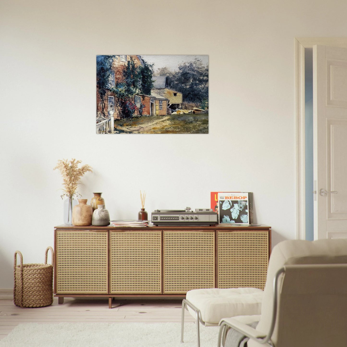 Old House, Nantucket - Childe Hassam Brushed Aluminum Print - 70x100 cm / 28x40 inches | Childe Hassam Aluminum Print | Childe Hassam Prints