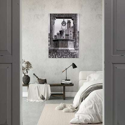 EMBLEMATA WELL - MC Escher Brushed Aluminum Print - 70x100 cm / 28x40 inches | MC Escher Aluminum Print | MC Escher Prints