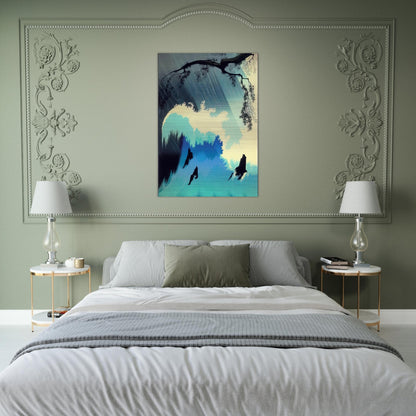 Ocean Splash - Eyvind Earle Brushed Aluminum Print - 70x100 cm / 28x40 inches | Eyvind Earle Aluminum Print | Eyvind Earle Prints