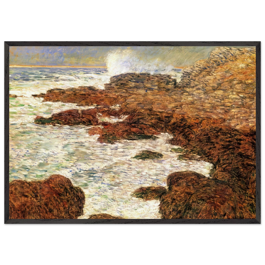 Seaweed and Surf Appledore - Childe Hassam 70x100 cm / 28x40 inches Framed Art Print – Black Wooden Frame
