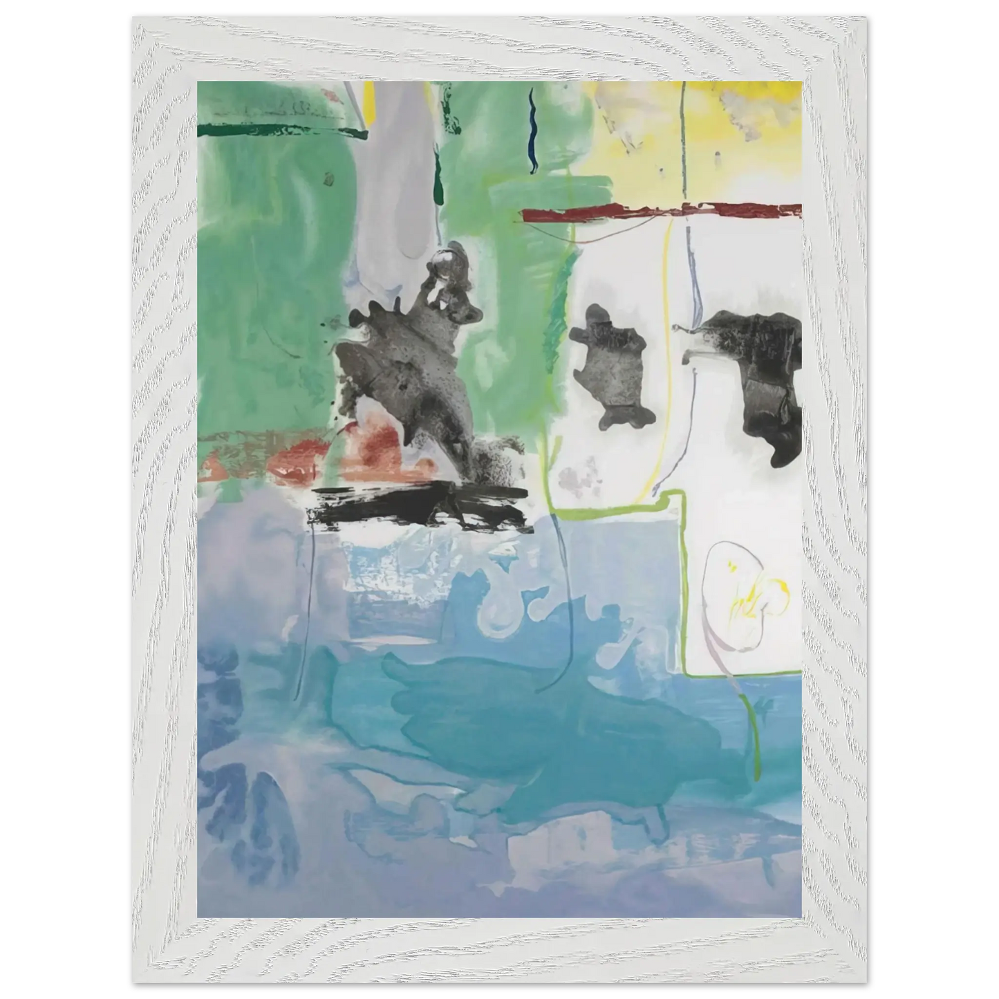 Helen Frankenthaler - West Wind - 1997 Wall art - 70x100 cm / 28x40 Inches - Premium Wooden Framed Poster With Fine Art Paper - Wood frame