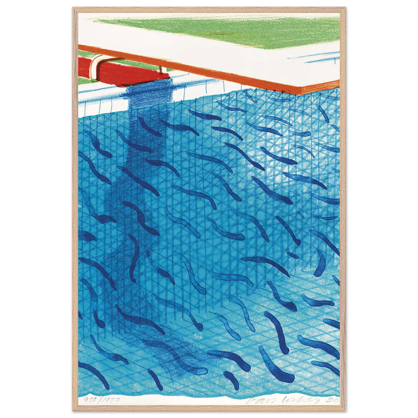 David Hockney - David Hockney Wall art - 20x25 cm / 8x10 inches - Premium Wooden Framed Poster With Fine Art Paper-canvas - White frame