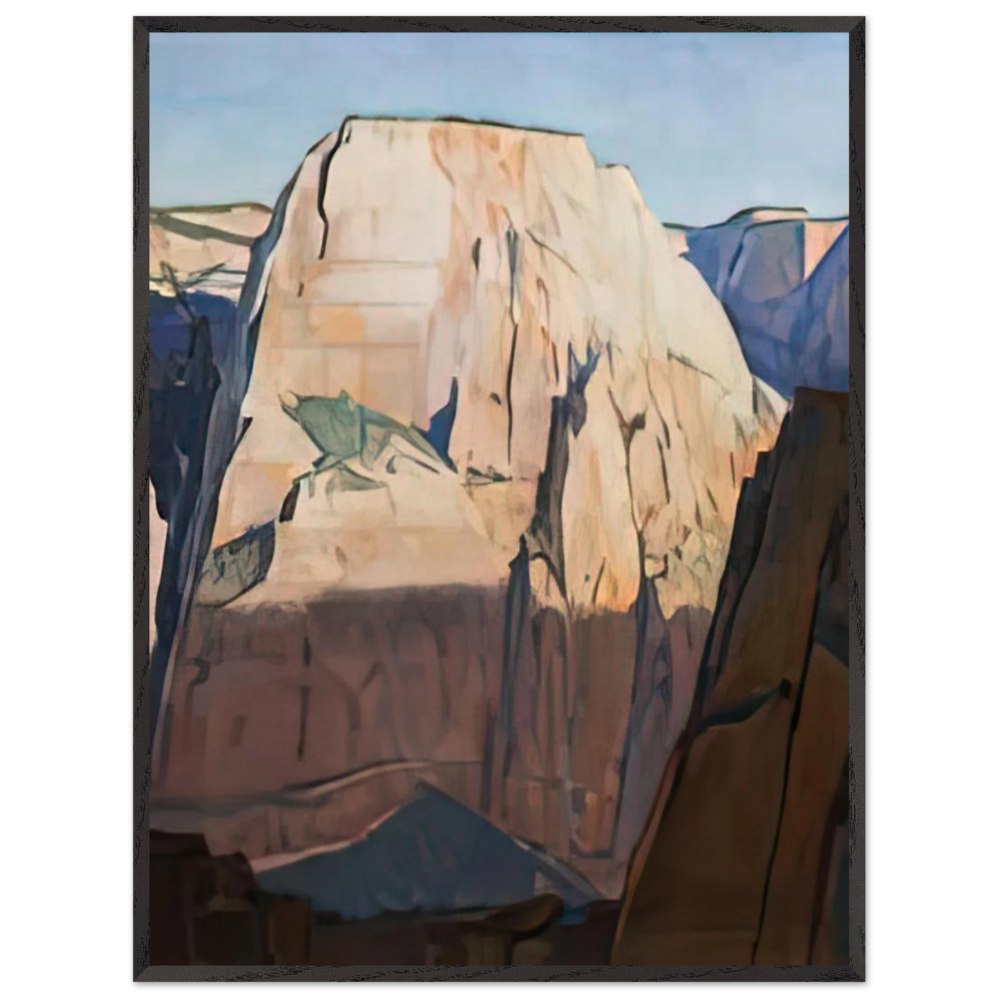 Maynard Dixon - GREAT WHITE THRONE ZION CANYON UTAH 1933 Wall art - 28x43  cm / XL (11x17 inches) - Fine Art Poster-canvas - -