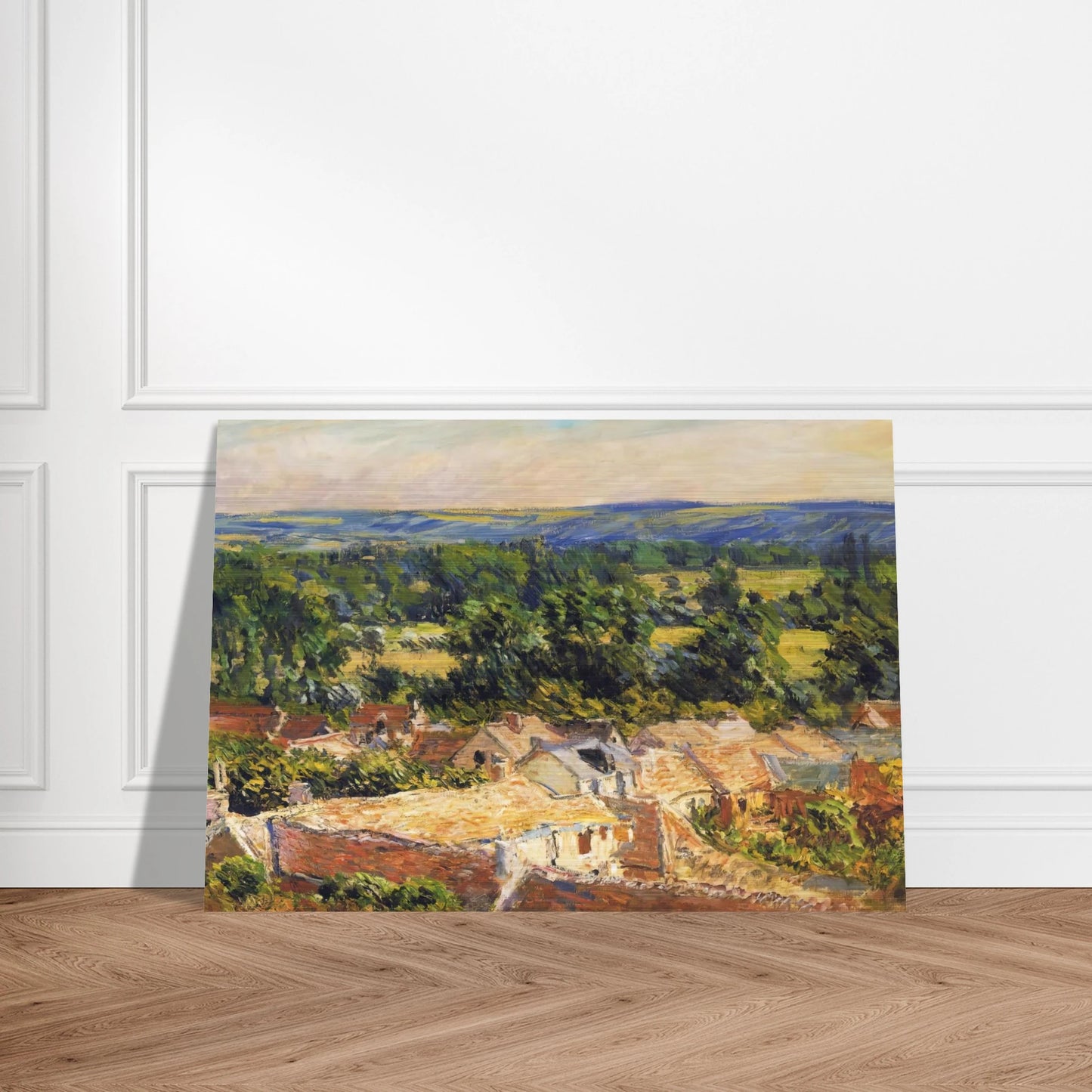 View on village of Giverny - claude monet Brushed Aluminum Print - 70x100 cm / 28x40 inches | claude monet Aluminum Print | claude monet Prints