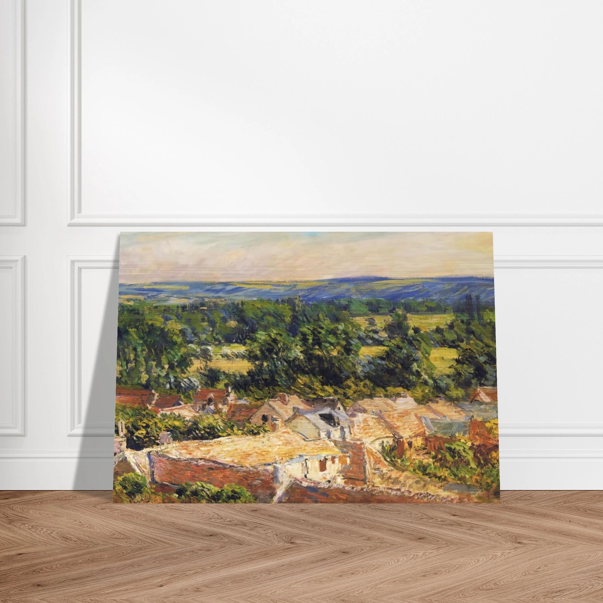View on village of Giverny - claude monet Brushed Aluminum Print - 70x100 cm / 28x40 inches | claude monet Aluminum Print | claude monet Prints
