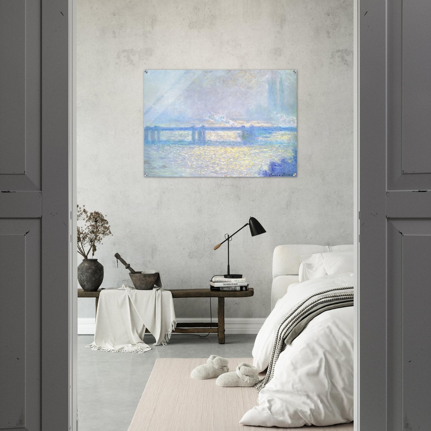 Charing Cross Bridge, Overcast Weather - claude monet Acrylic Print - 70x100 cm / 28x40″ inches