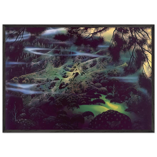 Symphonic Fantasy - Eyvind Earle 70x100 cm / 28x40 inches Framed Art Print – Black Wooden Frame