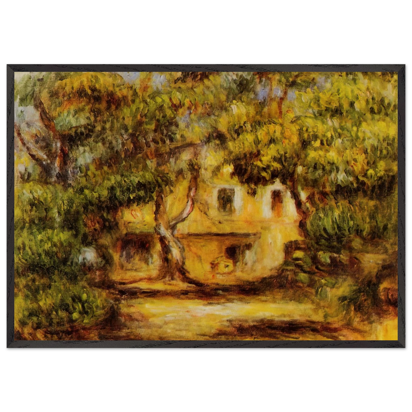 The Farm at Collettes - Pierre-Auguste Renoir 70x100 cm / 28x40 inches Framed Art Print – Black Wooden Frame