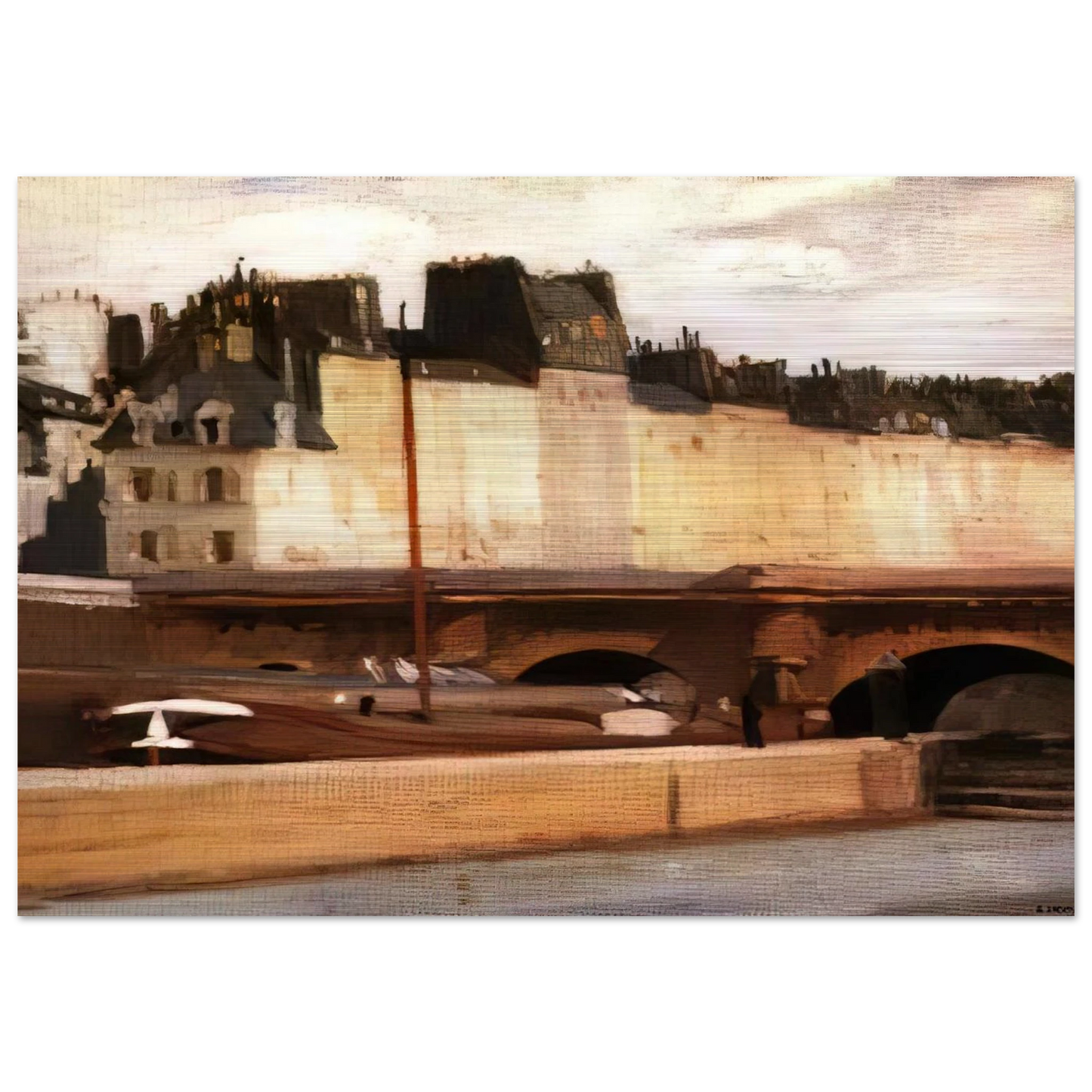 Écluse de la Monnaie - Edward Hopper Brushed Aluminum Print - 70x100 cm / 28x40 inches | Edward Hopper Aluminum Print | Edward Hopper Prints