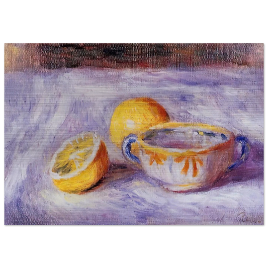 Still Life with Lemons - Pierre-Auguste Renoir Brushed Aluminum Print - 70x100 cm / 28x40 inches | Pierre-Auguste Renoir Aluminum Print | Pierre-Auguste Renoir Prints