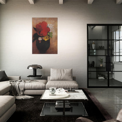 THE RED POPPY - Odilon Redon Brushed Aluminum Print - 70x100 cm / 28x40 inches | Odilon Redon Aluminum Print | Odilon Redon Prints