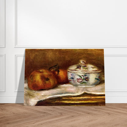 Sugar Bowl, Apple and Orange - Pierre-Auguste Renoir Brushed Aluminum Print - 70x100 cm / 28x40 inches | Pierre-Auguste Renoir Aluminum Print | Pierre-Auguste Renoir Prints