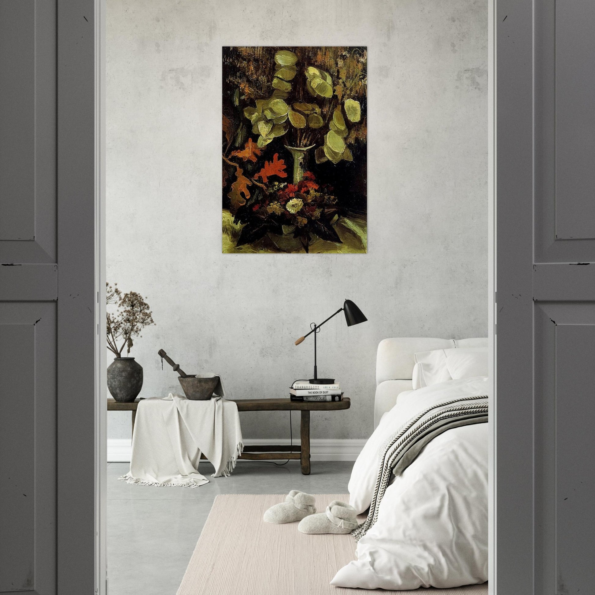 Vase with Honesty - Vincent van Gogh Brushed Aluminum Print - 70x100 cm / 28x40 inches | Vincent van Gogh Aluminum Print | Vincent van Gogh Prints