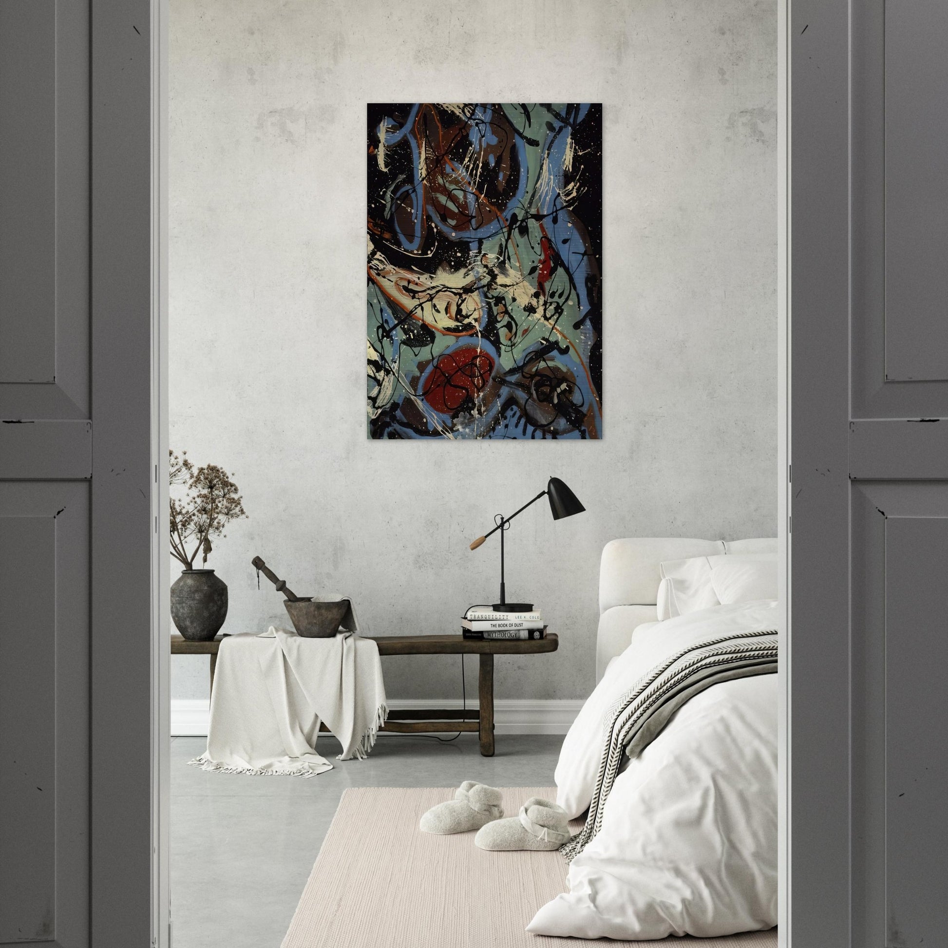 COMPOSITION WITH POURING II - Jackson Pollock Brushed Aluminum Print - 70x100 cm / 28x40 inches | Jackson Pollock Aluminum Print | Jackson Pollock Prints