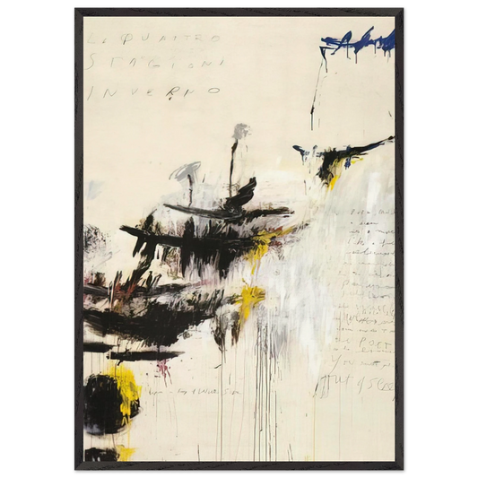 Quattro stagioni I Inverno - Cy Twombly 70x100 cm / 28x40 inches Framed Art Print – Black Wooden Frame