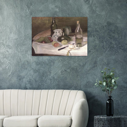STILL LIFE WITH FRUIT AND BOTTLES 1896 - Henri Matisse Brushed Aluminum Print - 70x100 cm / 28x40 inches | Henri Matisse Aluminum Print | Henri Matisse Prints