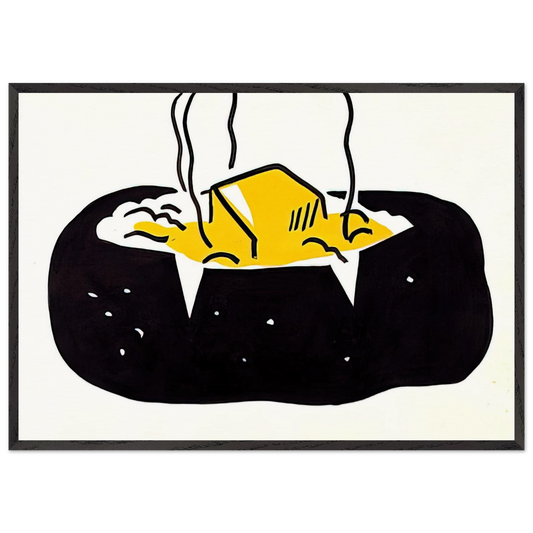 BAKED POTATO 1962 1 - Roy Lichtenstein 70x100 cm / 28x40 inches Framed Art Print – Black Wooden Frame