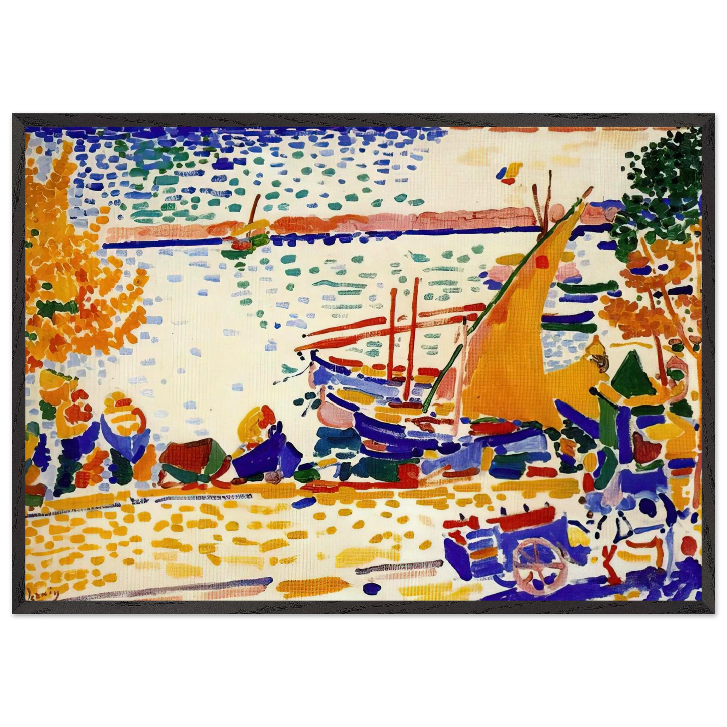 THE PORT OF COLLIOURE 1905 1 - Andre Derain 70x100 cm / 28x40 inches Framed Art Print – Black Wooden Frame
