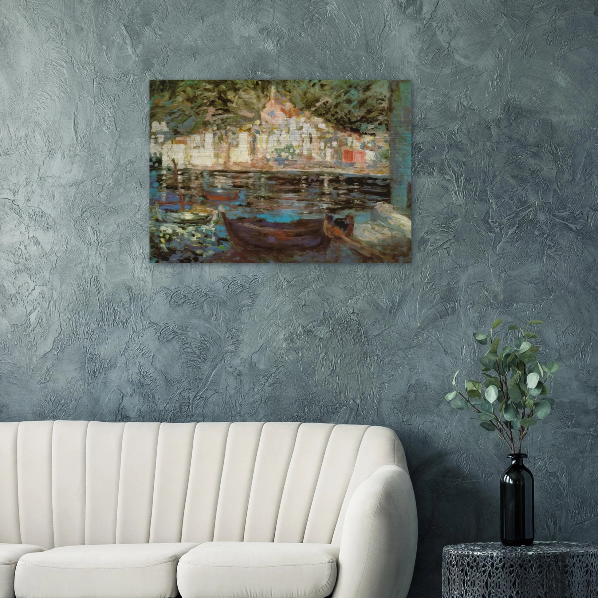 VIEW OF CADAQUES FROM PLAYA POAL - Salvador Dali Brushed Aluminum Print - 70x100 cm / 28x40 inches | Salvador Dali Aluminum Print | Salvador Dali Prints