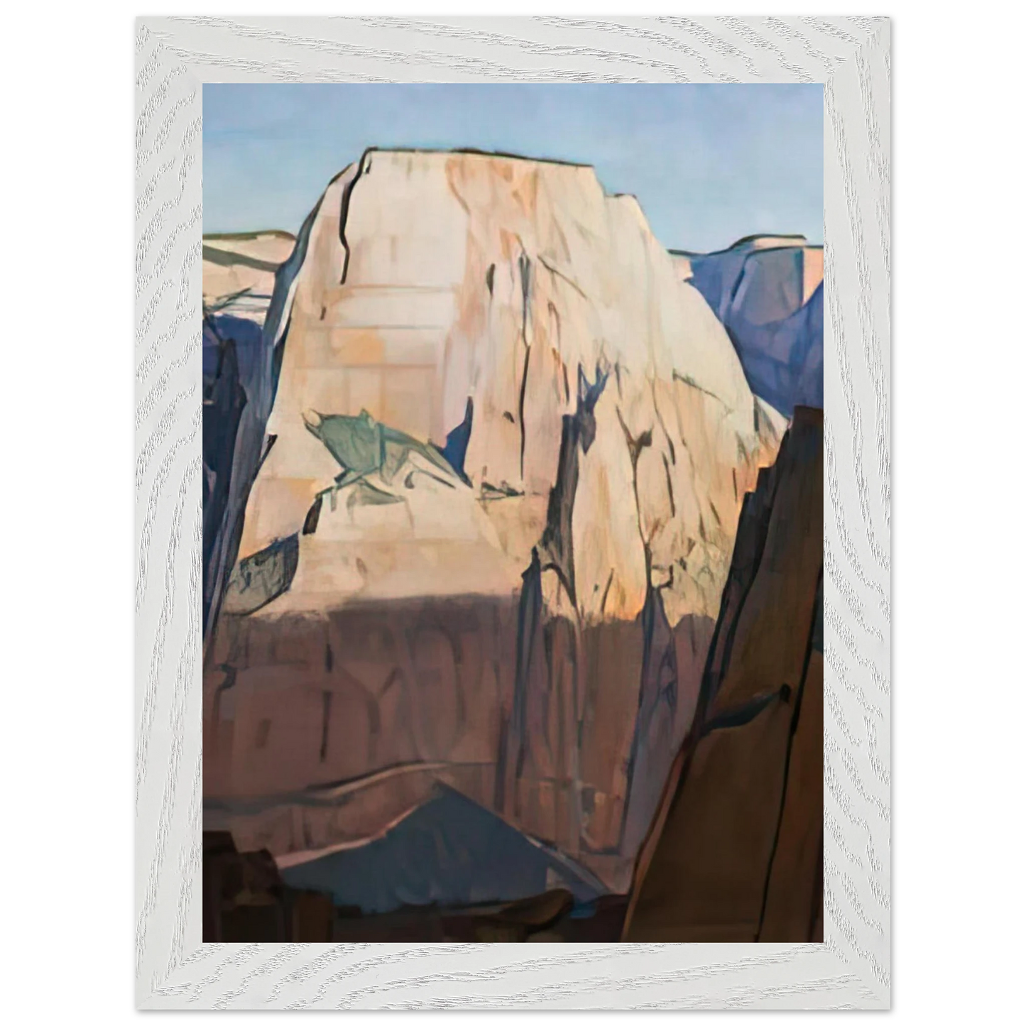 Maynard Dixon - GREAT WHITE THRONE ZION CANYON UTAH 1933 Wall art - 20x25 cm / 8x10 inches - Premium Wooden Framed Poster With Fine Art Paper-canvas - Black frame