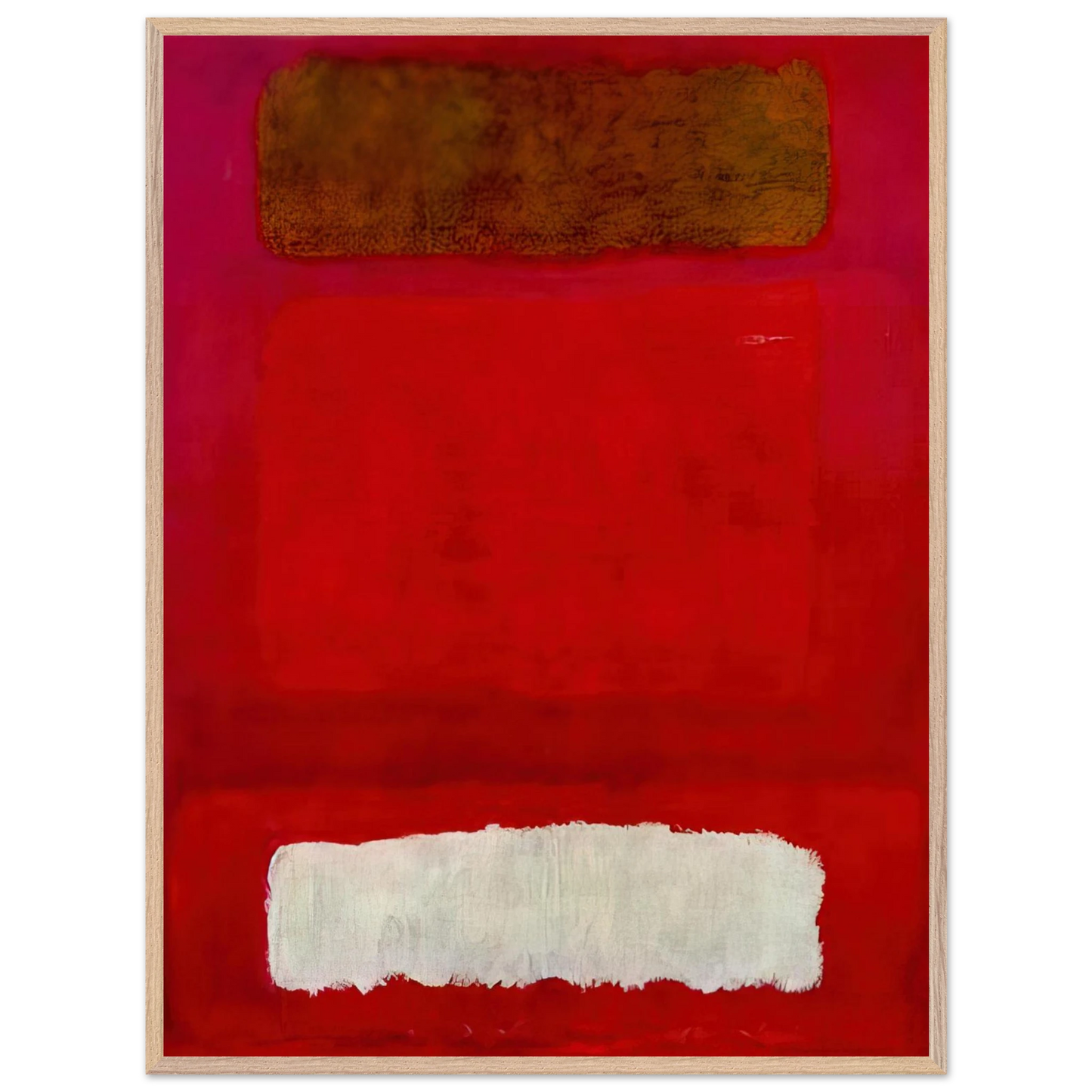 Mark Rothko - No. 16 Red, White, and Brown - 1957 Wall Art - 21x29.7 cm / 8x12" - Premium Wooden Framed Poster With Fine Art Paper-canvas - Black frame