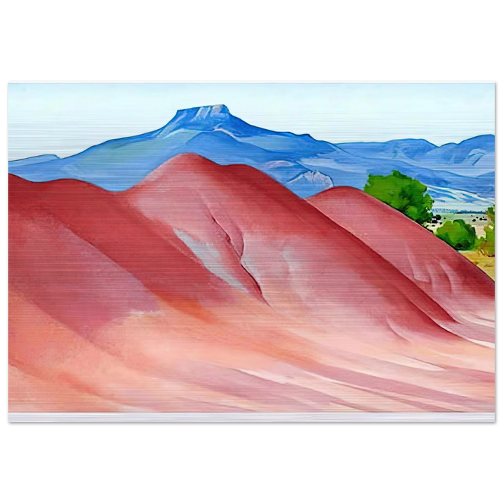 Red Hills and Pedernal - Georgia O'Keeffe Brushed Aluminum Print - 70x100 cm / 28x40 inches | Georgia O'Keeffe Aluminum Print | Georgia O'Keeffe Prints