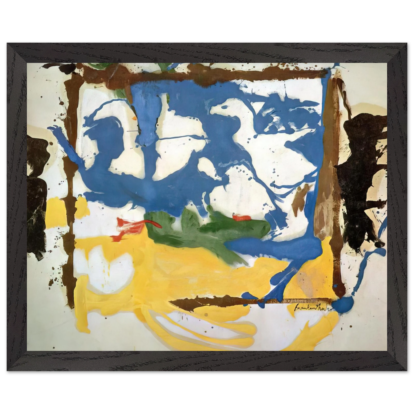 Helen Frankenthaler - Swan Lake #2 - 1961 Wall art - A3 (29.7 x 42  cm) - Premium Wooden Framed Poster With Fine Art Paper-canvas - Wood frame