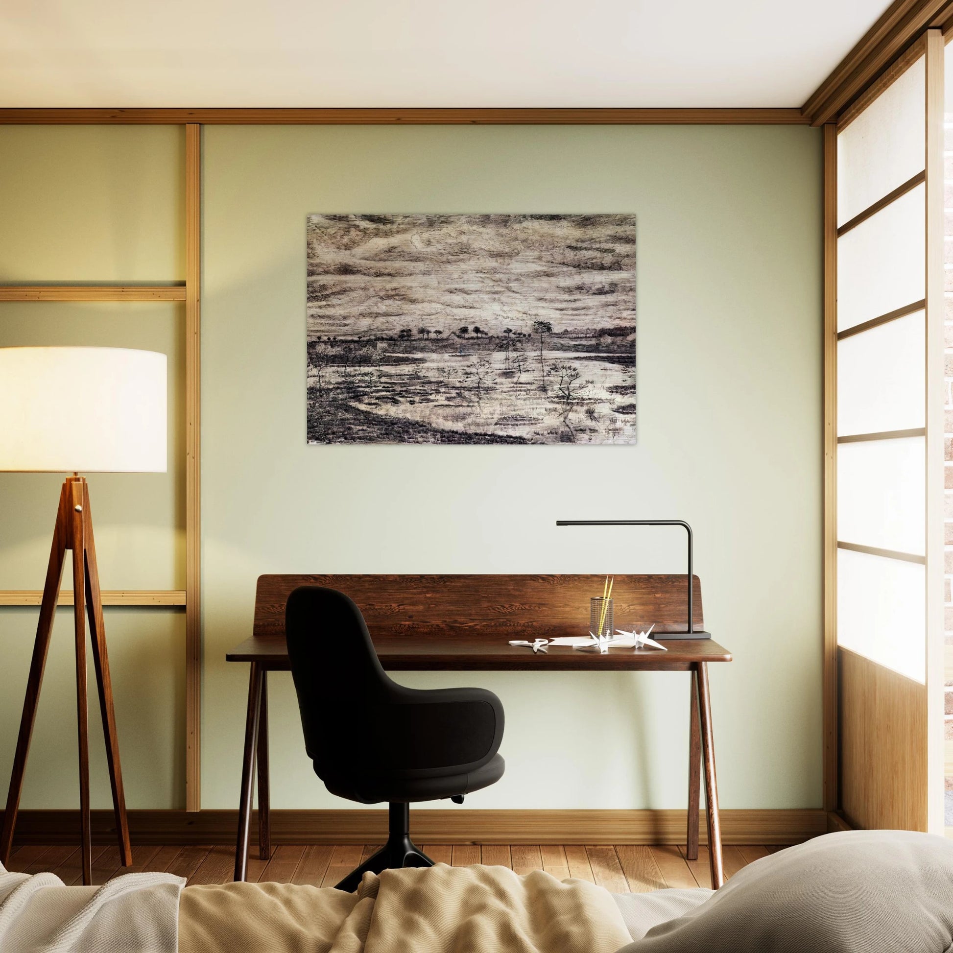A Marsh - Vincent van Gogh Brushed Aluminum Print - 70x100 cm / 28x40 inches | Vincent van Gogh Aluminum Print | Vincent van Gogh Prints