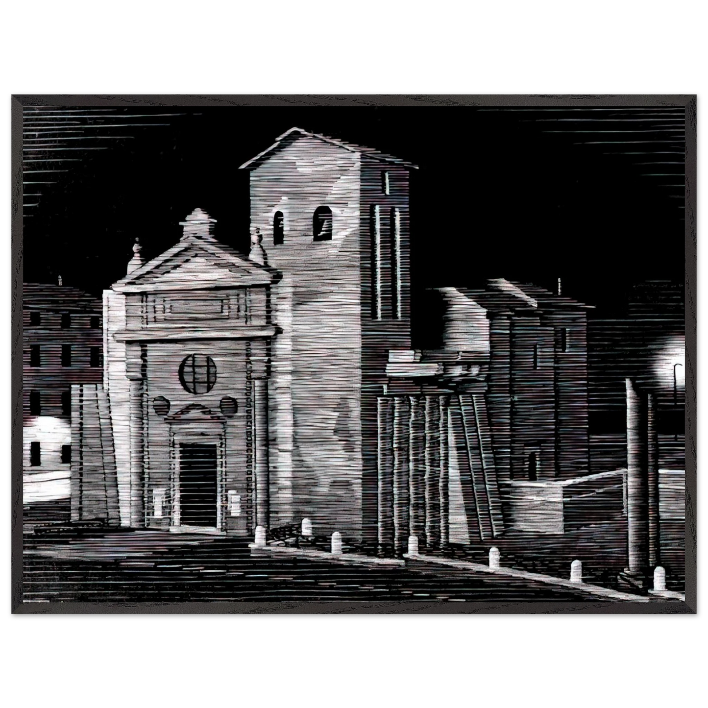 MC Escher - NOCTURNAL ROME Wall Art - 60x80 cm / 24x32 inches - Fine Art Poster-canvas - -