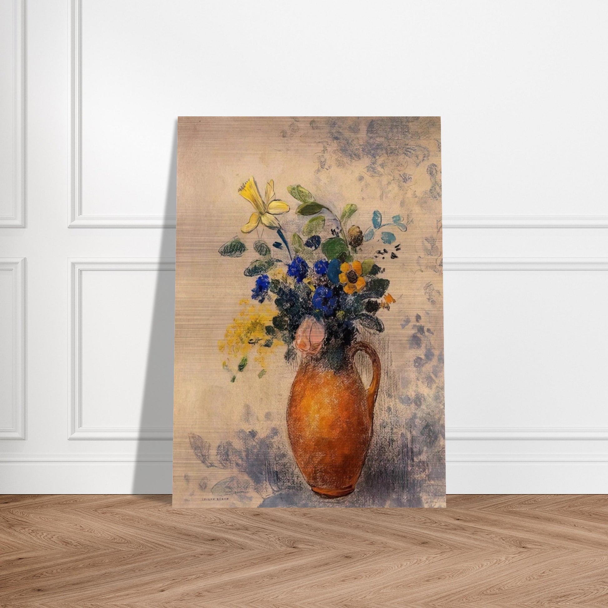 VASE OF FLOWERS 1908 - Odilon Redon Brushed Aluminum Print - 70x100 cm / 28x40 inches | Odilon Redon Aluminum Print | Odilon Redon Prints