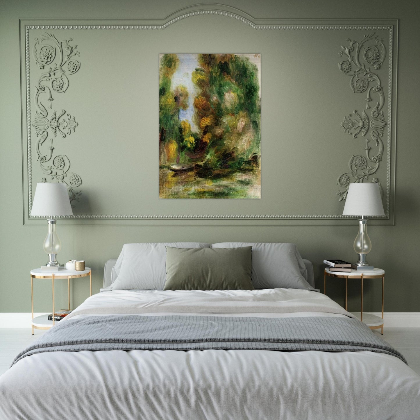 Banks of the River - Pierre-Auguste Renoir Brushed Aluminum Print - 70x100 cm / 28x40 inches | Pierre-Auguste Renoir Aluminum Print | Pierre-Auguste Renoir Prints